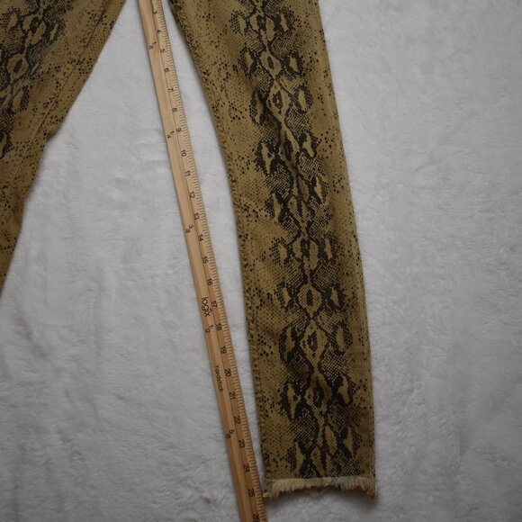 Zara Python Snake Pants Jeans Sz 2 Stretchy High Rise Skinny Ankle Grunge Rock - Picture 12 of 16